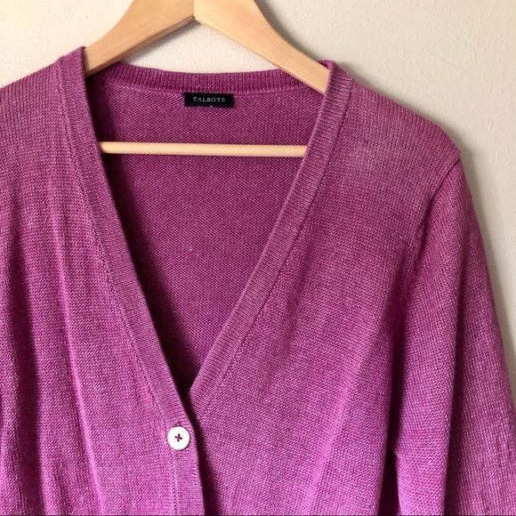 Talbots V-Neck Button Front Cardigan - Picture 2 of 7